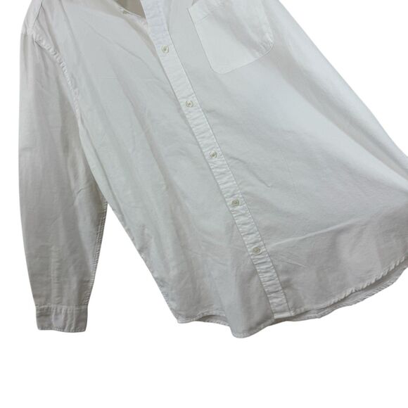 St Johns Bay NWT Large Comfort Stretch Button Front Shirt White Cotton Womens - Picture 10 of 13